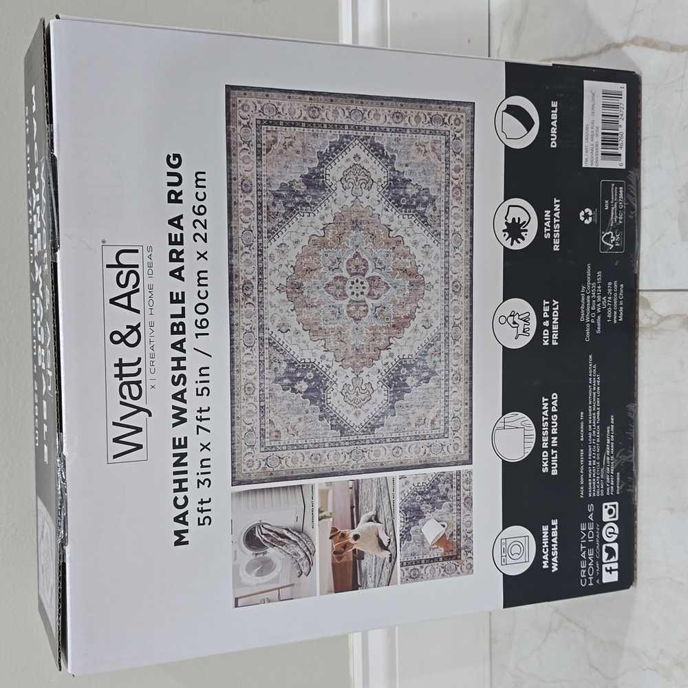 Wyatt & Ash Washable Indoor Area Rug, Geraldine - Picture 9 of 11